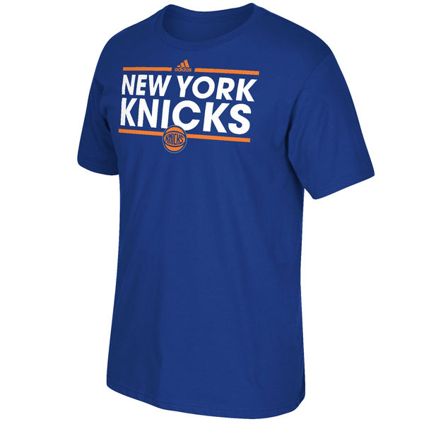 NBA Men New York Knicks adidas Dassler TShirt Blue->nba t-shirts->Sports Accessory